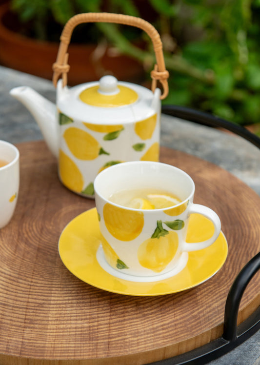 « Casa Limone » Ensemble de 4 tasses et soucoupes