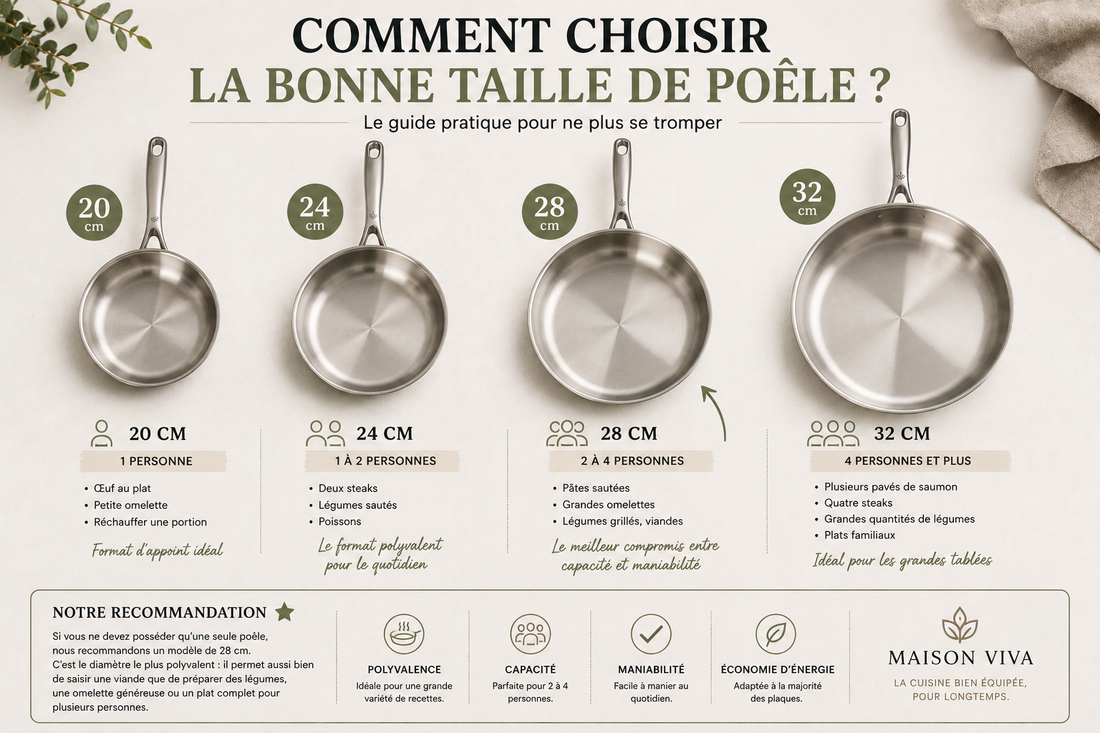 Comment choisir la bonne taille de poêle ? Le guide pratique pour ne plus se tromper