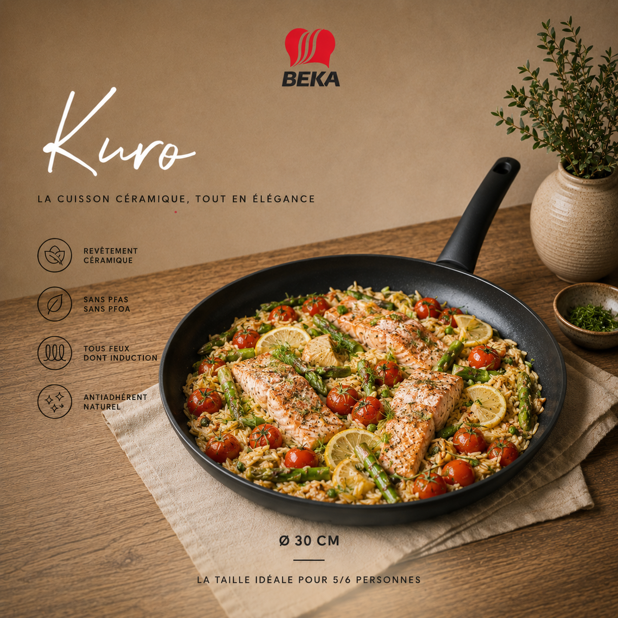 Poêle 20cm céramique gamme KURO