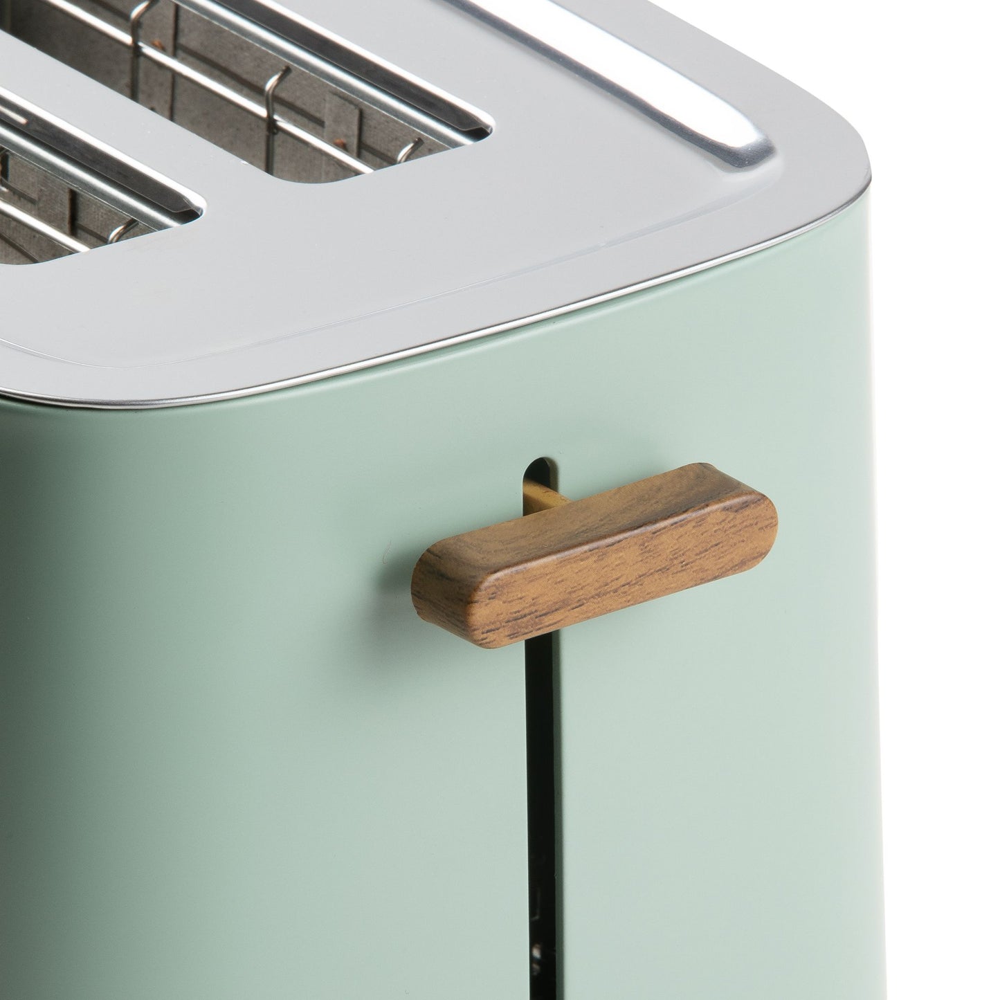 Grille pain vert ou gris et bois DOMO