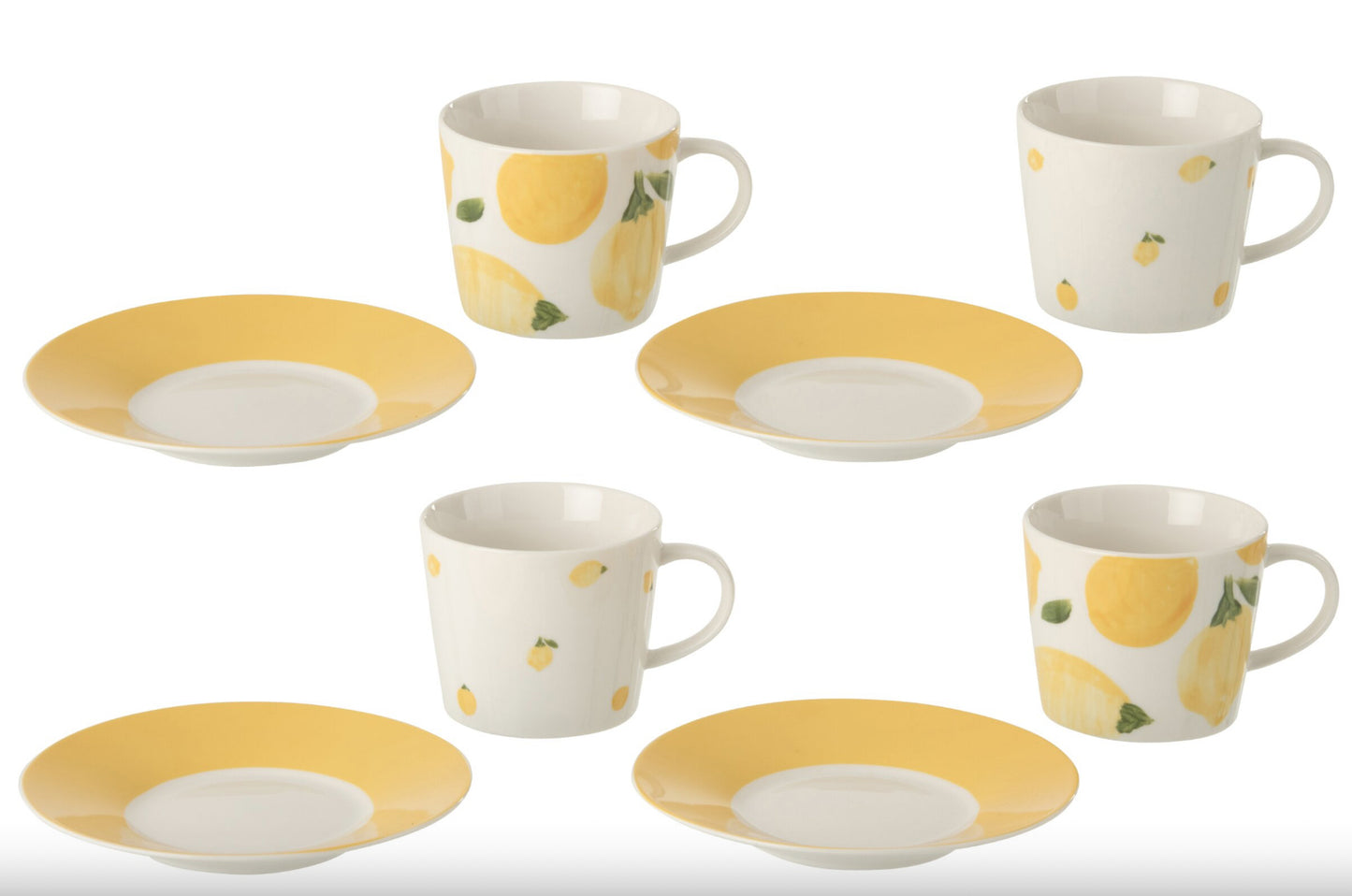 « Casa Limone » Ensemble de 4 tasses et soucoupes