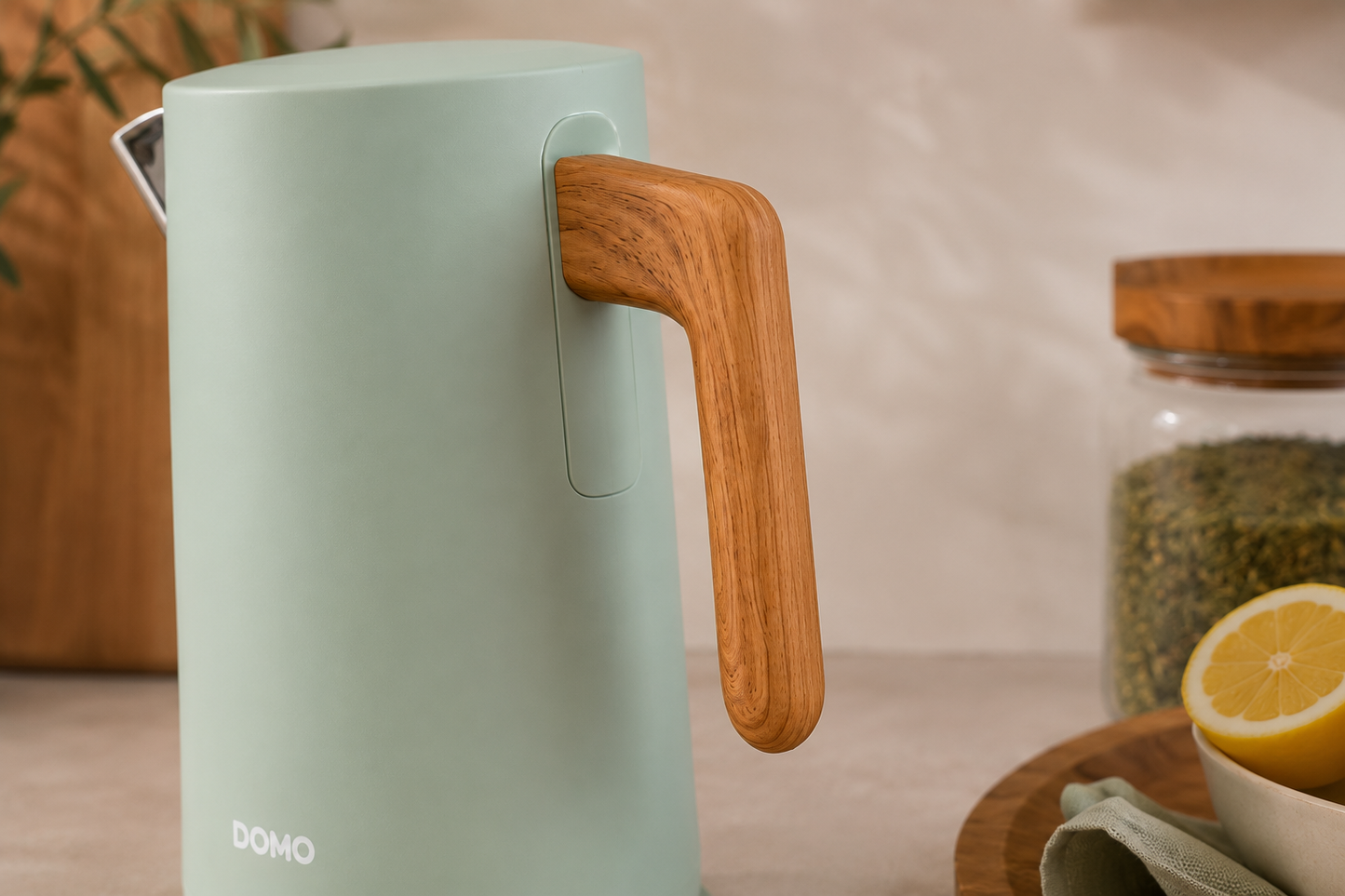 Bouilloire Gris/Bois Domo