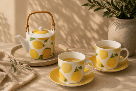 « Casa Limone » Ensemble de 4 tasses et soucoupes